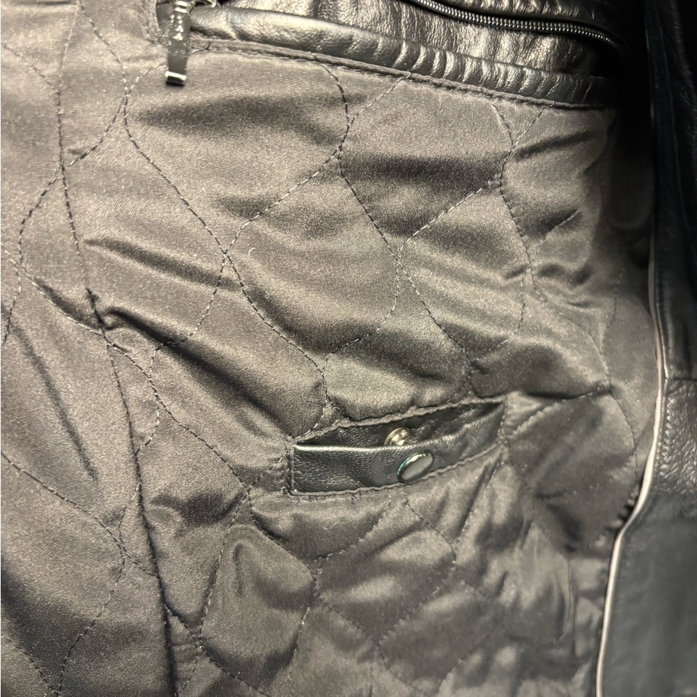 Apt 9 Lambskin Leather Jacket Womens XL Black Soft Zip Front Classic - Picture 2 of 14